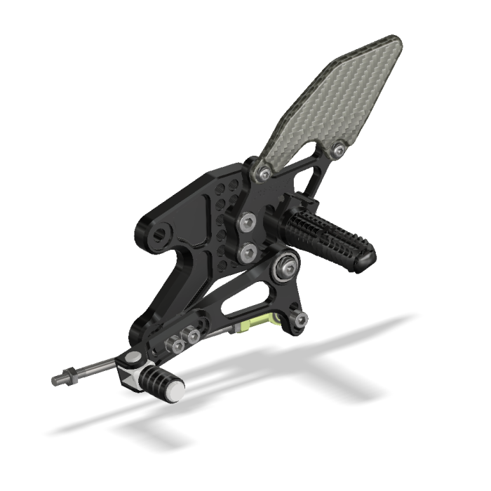 Rear Set Kit, Yam R3 2015- , Black