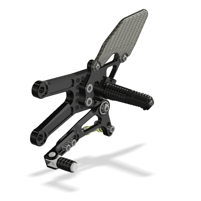 Rear Set Kit, ZX10R, 06-10, Black