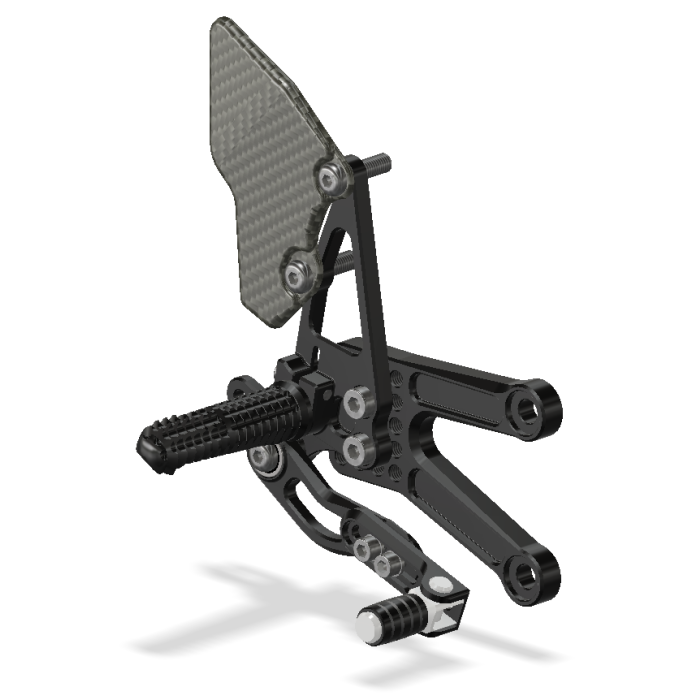 Rear Set Kit, ZX10R, 06-10, Black