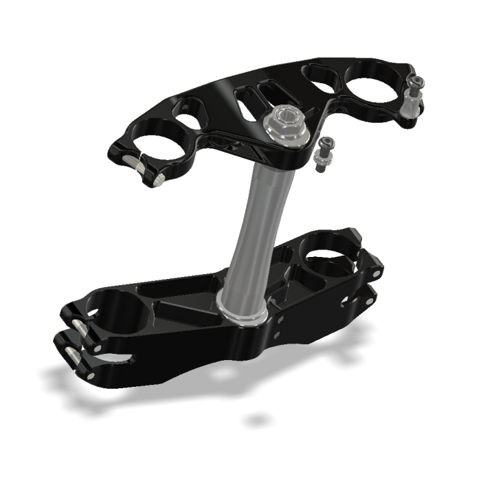 Triple Clamp Kit, GP, ZX-10 06-07, Black