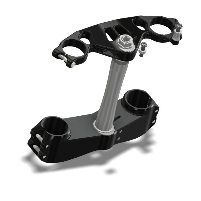 Triple Clamp Kit, ZX6R 09- , Black