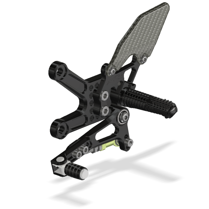 Rear Set Kit, ZX10R, 11-15 , Black