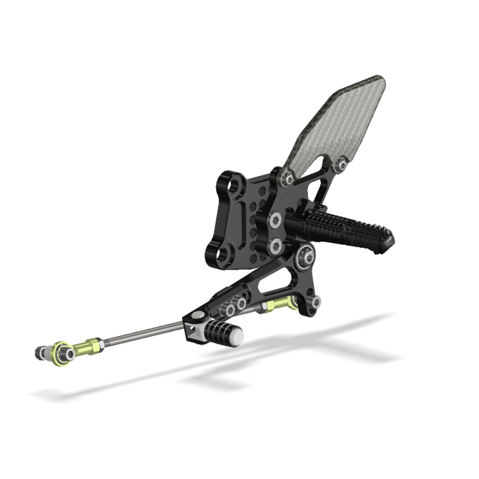 Rear Set Kit, Ninja 250-300, Black