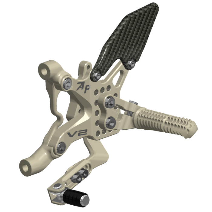 Rear Set Kit, Ducati V2, 2020-2024, Aero Hard