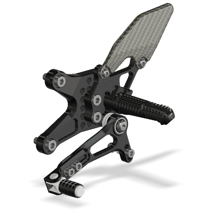 Rear Set Kit, 1290 KTM Superduke 14-19 , Black