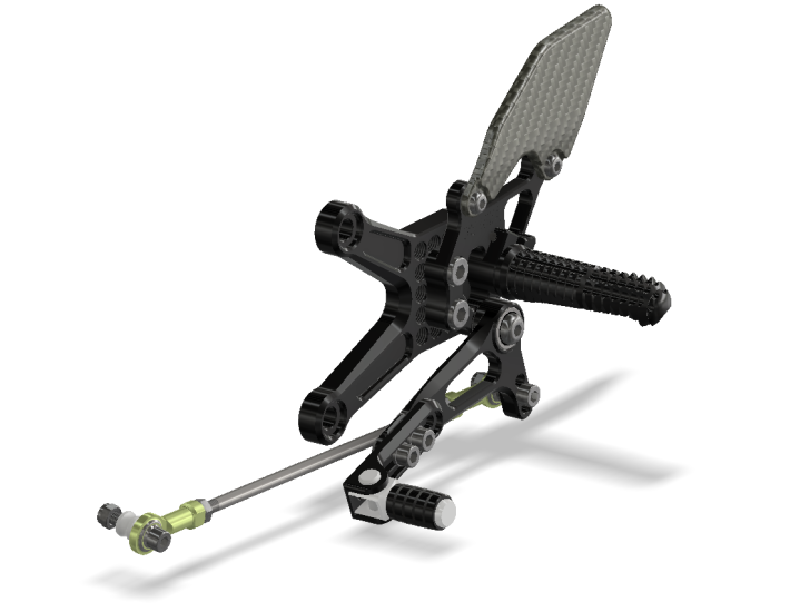 Rear Set Kit, ZX6R 05- , ZX6R-636 13- , Black